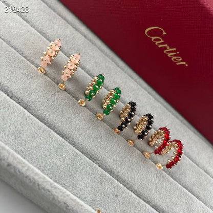 [⭐Lioran]NEW COLORED GEMSTONE COLLECTION SMALL HOOP EARRINGS