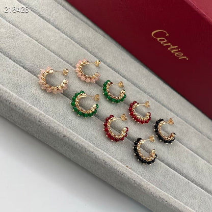 [⭐Lioran]NEW COLORED GEMSTONE COLLECTION SMALL HOOP EARRINGS