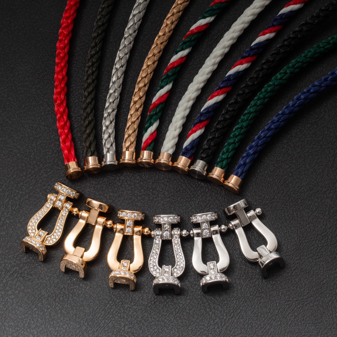[⭐Lioran]FORCE LARGE HORSESHOE FULL DIAMOND BRACELET GOLD