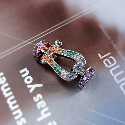 [⭐Lioran]FORCE LARGE HORSESHOE  COLORED DIAMOND BRACELET ROSE GOLD
