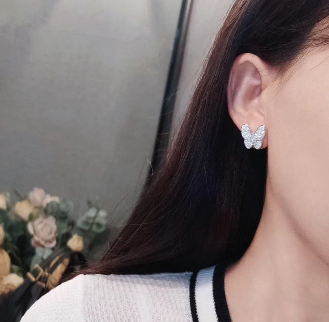 [⭐Lioran]BUTTERFLY ALL DIAMOND EARRINGS