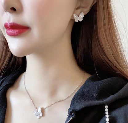 [⭐Lioran]BUTTERFLY ALL DIAMOND EARRINGS