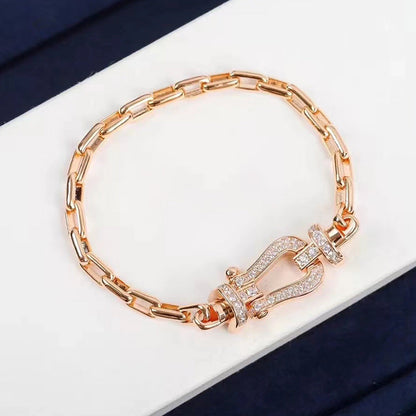 [⭐Lioran]FORCE LARGE HORSESHOE CLASP  METAL BRACELET