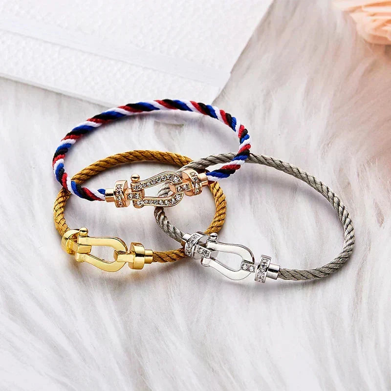 [⭐Lioran]FORCE LARGE HORSESHOE NO DIAMOND BRACELET GOLD
