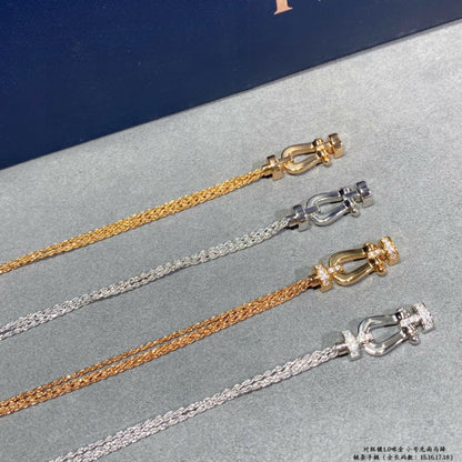 [⭐Lioran]FORCE SMALL HORSESHOE  DIAMOND CHAIN ROPE BRACELET