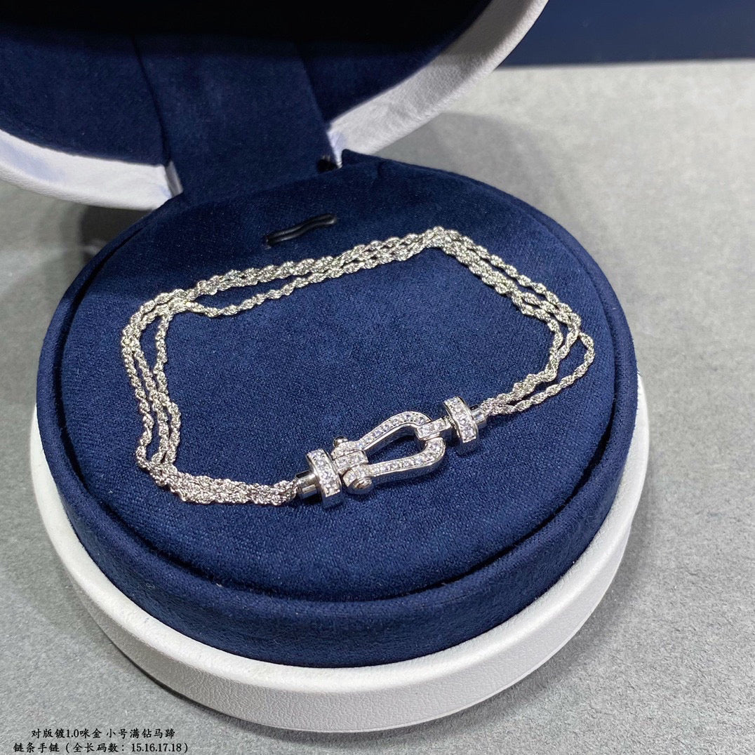 [⭐Lioran]FORCE SMALL HORSESHOE  DIAMOND CHAIN ROPE BRACELET