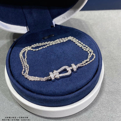 [⭐Lioran]FORCE SMALL HORSESHOE  DIAMOND CHAIN ROPE BRACELET