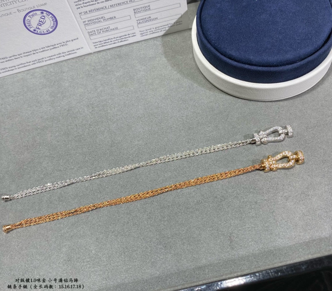 [⭐Lioran]FORCE SMALL HORSESHOE  DIAMOND CHAIN ROPE BRACELET