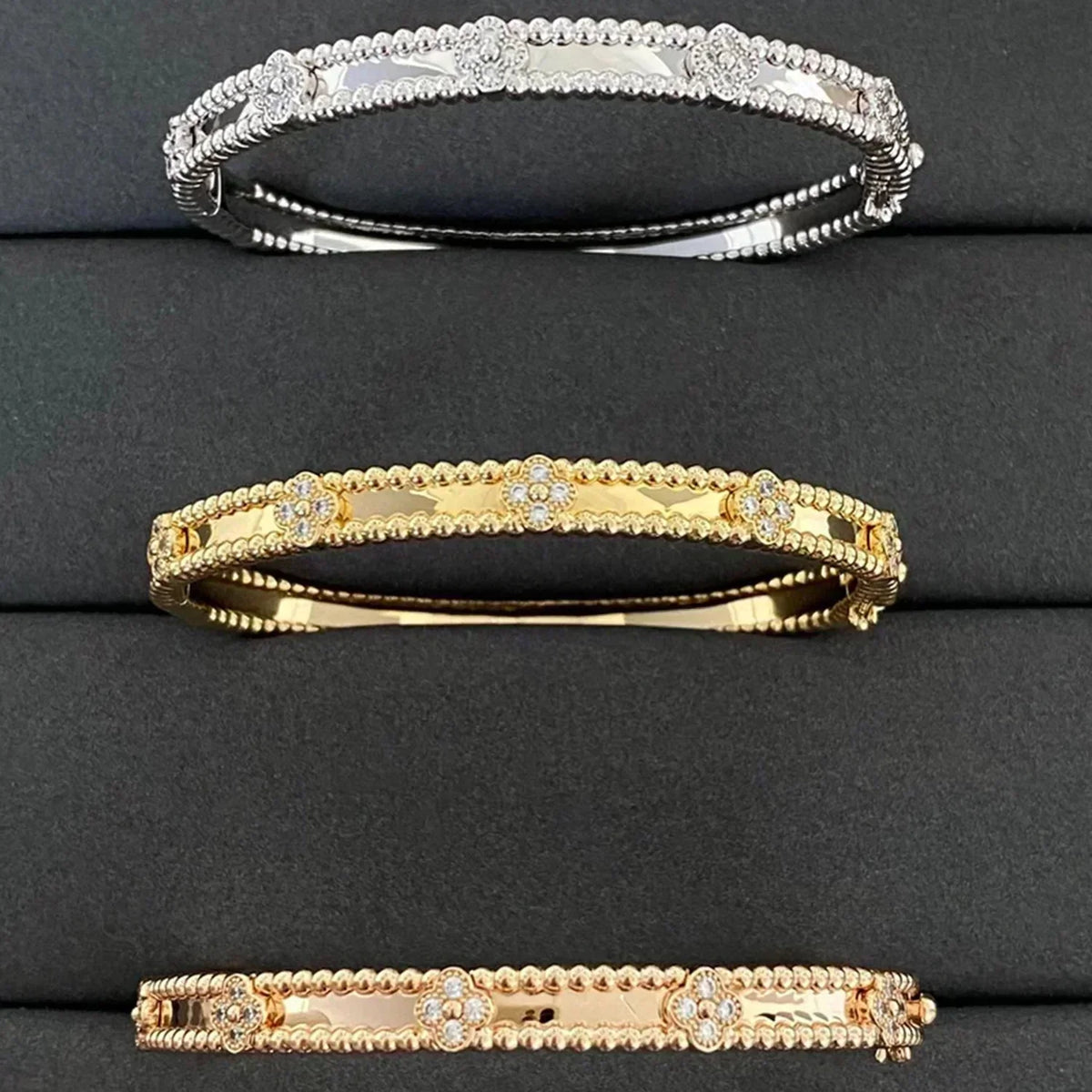 [⭐Lioran]CLOVER BRACELET 4MM DIAMONDS