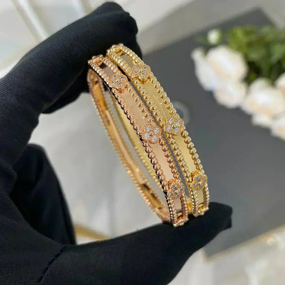 [⭐Lioran]CLOVER BRACELET 4MM DIAMONDS