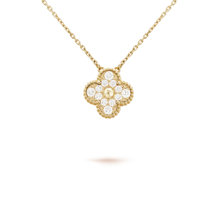 [⭐Lioran]CLOVER 15MM DIAMOND SINGLE FLOWER NECKLACE