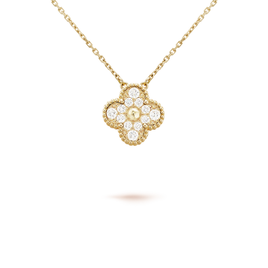 [⭐Lioran]CLOVER 15MM DIAMOND SINGLE FLOWER NECKLACE