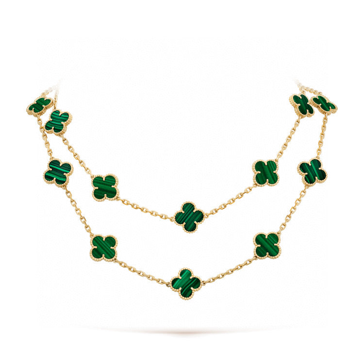 [⭐Lioran]CLOVER 20 MOTIFS MALACHITE GOLD