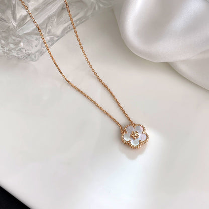 [⭐Lioran]LUCKY  WHITE MOP  PLUM BLOSSOM NECKLACE