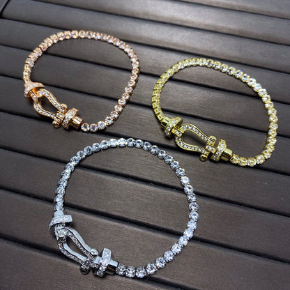 [⭐Lioran]FORCE  HORSESHOE  DIAMOND TENNIS BRACELET