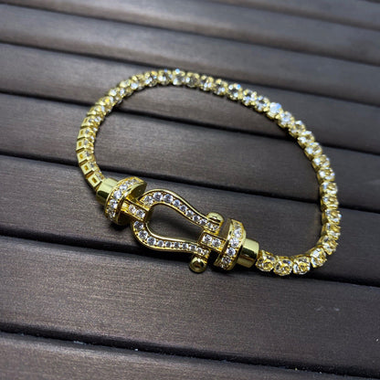 [⭐Lioran]FORCE  HORSESHOE  DIAMOND TENNIS BRACELET
