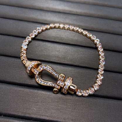 [⭐Lioran]FORCE  LARGE HORSESHOE FULL DIAMOND TENNIS BRACELET