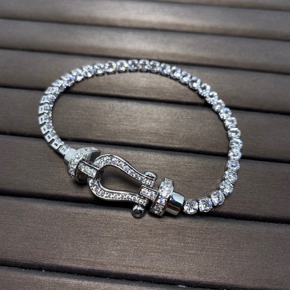 [⭐Lioran]FORCE  HORSESHOE  DIAMOND TENNIS BRACELET