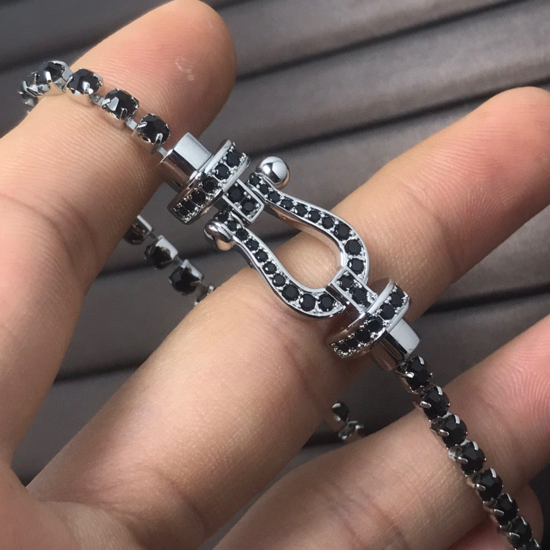 [⭐Lioran]FORCE  LARGE HORSESHOE FULL DIAMOND TENNIS BRACELET