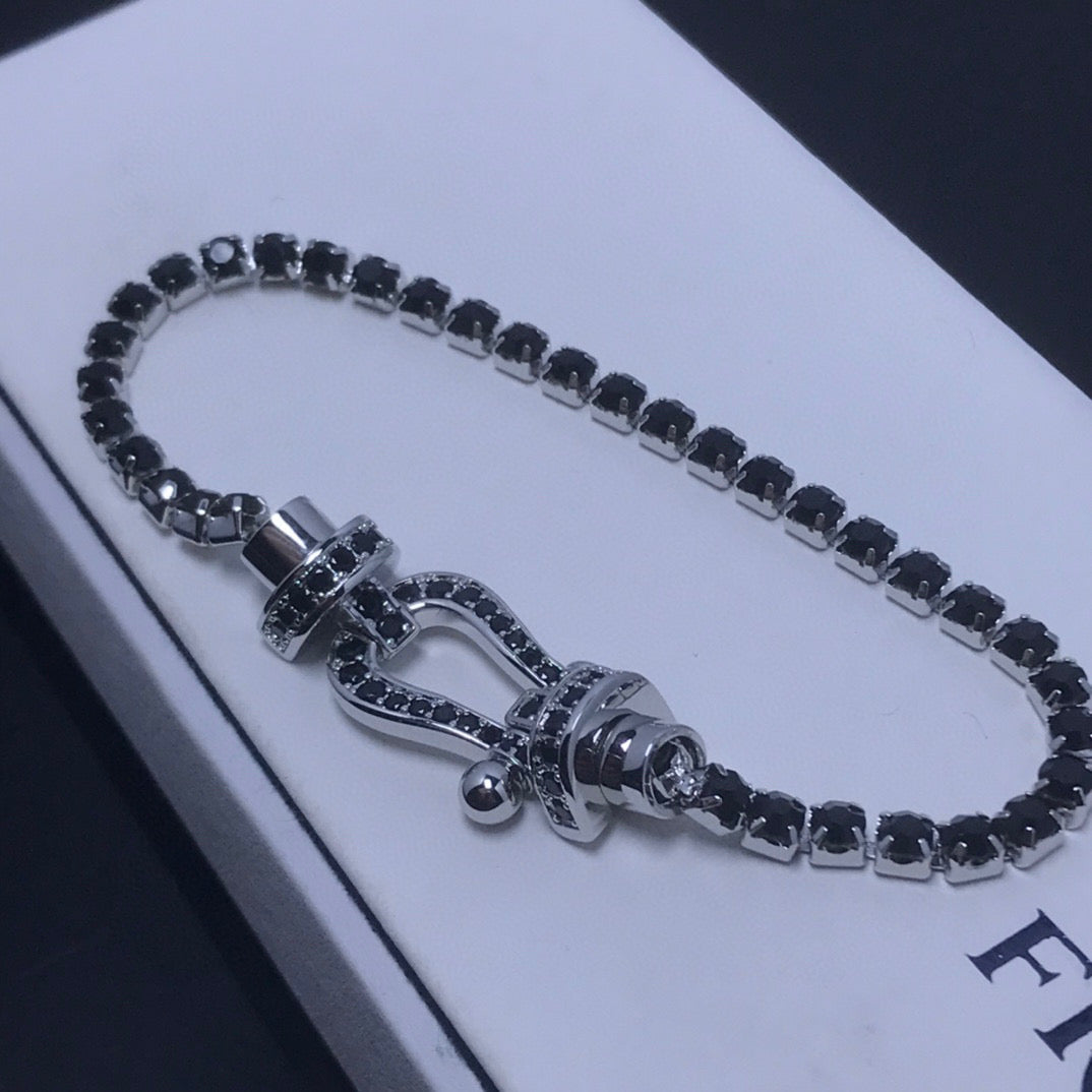 [⭐Lioran]FORCE  LARGE HORSESHOE FULL DIAMOND TENNIS BRACELET