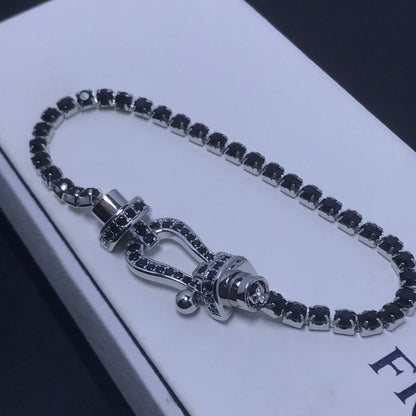 [⭐Lioran]FORCE  LARGE HORSESHOE FULL DIAMOND TENNIS BRACELET