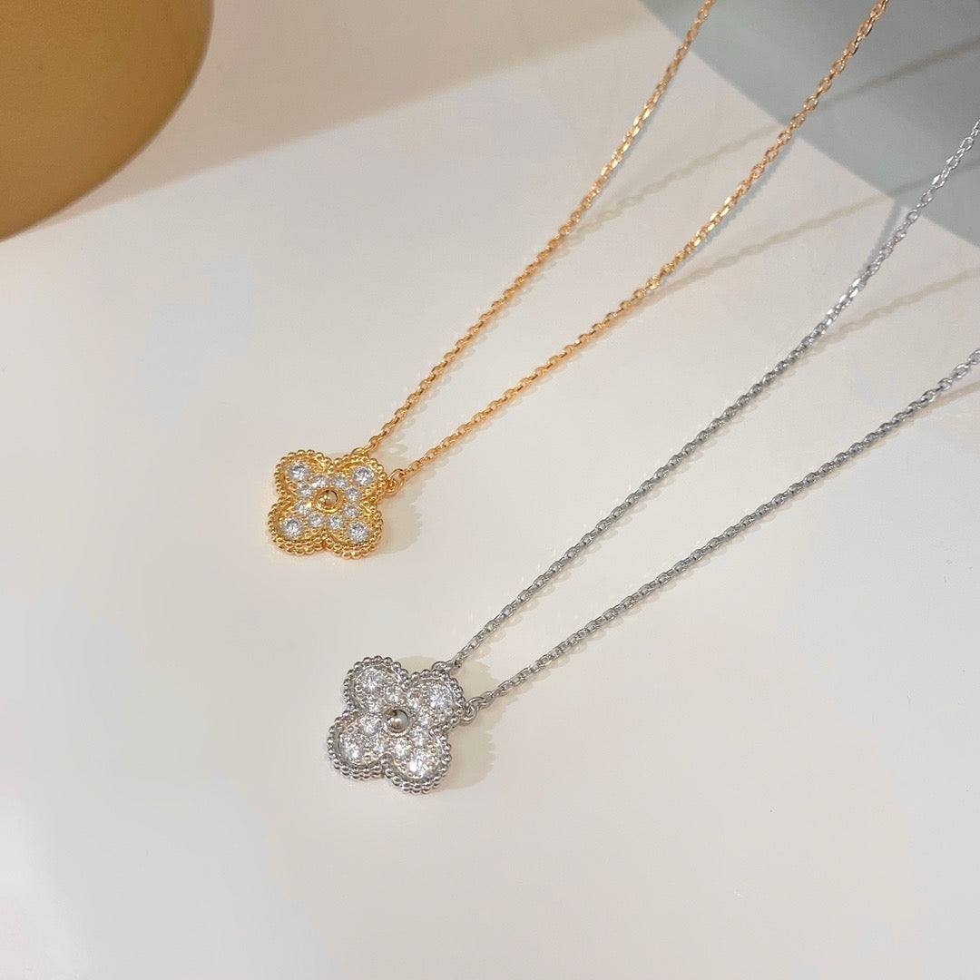 [⭐Lioran]CLOVER 15MM DIAMOND SINGLE FLOWER NECKLACE