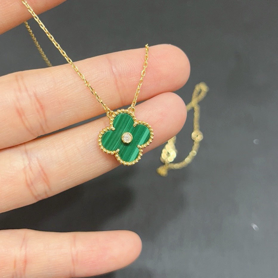[⭐Lioran]CLOVER 15MM DIAMOND TURQUOISE NECKLACE