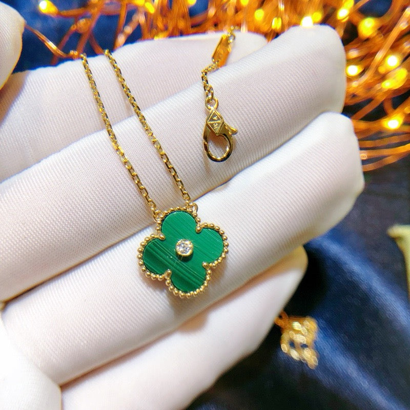 [⭐Lioran]CLOVER 15MM DIAMOND TURQUOISE NECKLACE