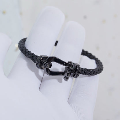 [⭐Lioran]FORCE LARGE SERIES HORSESHOE BLACK SAMURAI BRACELET