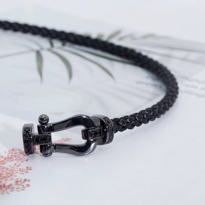 [⭐Lioran]FORCE LARGE SERIES HORSESHOE BLACK SAMURAI BRACELET