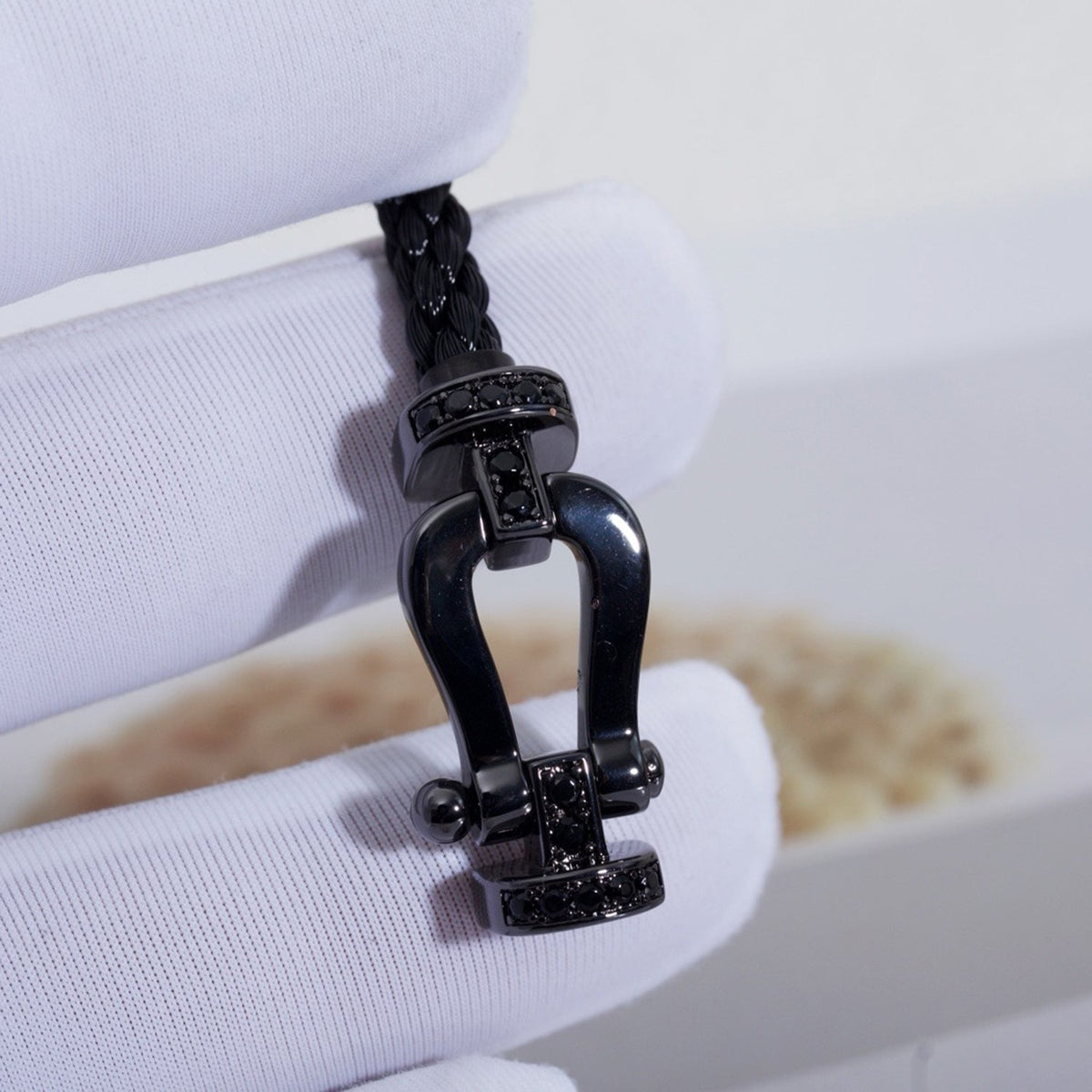 [⭐Lioran]FORCE LARGE SERIES HORSESHOE BLACK SAMURAI BRACELET