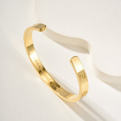 [⭐Lioran]LOVE BRACELET 6.1MM 1 DIAMOND OPEN CUFF