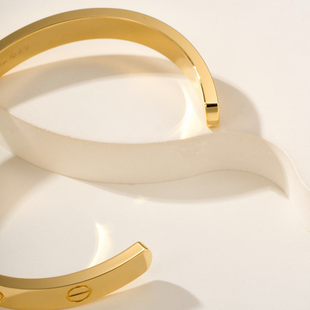 [⭐Lioran]LOVE BRACELET 6.1MM 1 DIAMOND OPEN CUFF