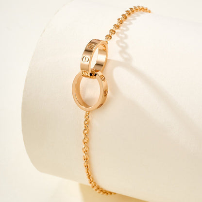 [⭐Lioran]LOVE BRACELET DOUBLE RING