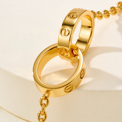 [⭐Lioran]LOVE BRACELET DOUBLE RING