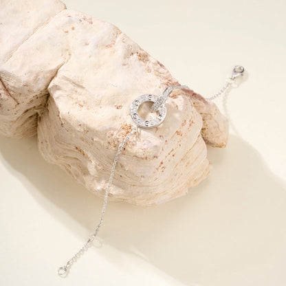 [⭐Lioran]LOVE DOUBLE RING FULL DIAMOND BRACELET