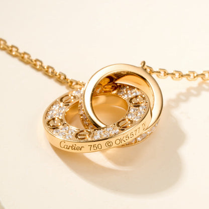 [⭐Lioran]LOVE DOUBLE RING FULL DIAMOND BRACELET