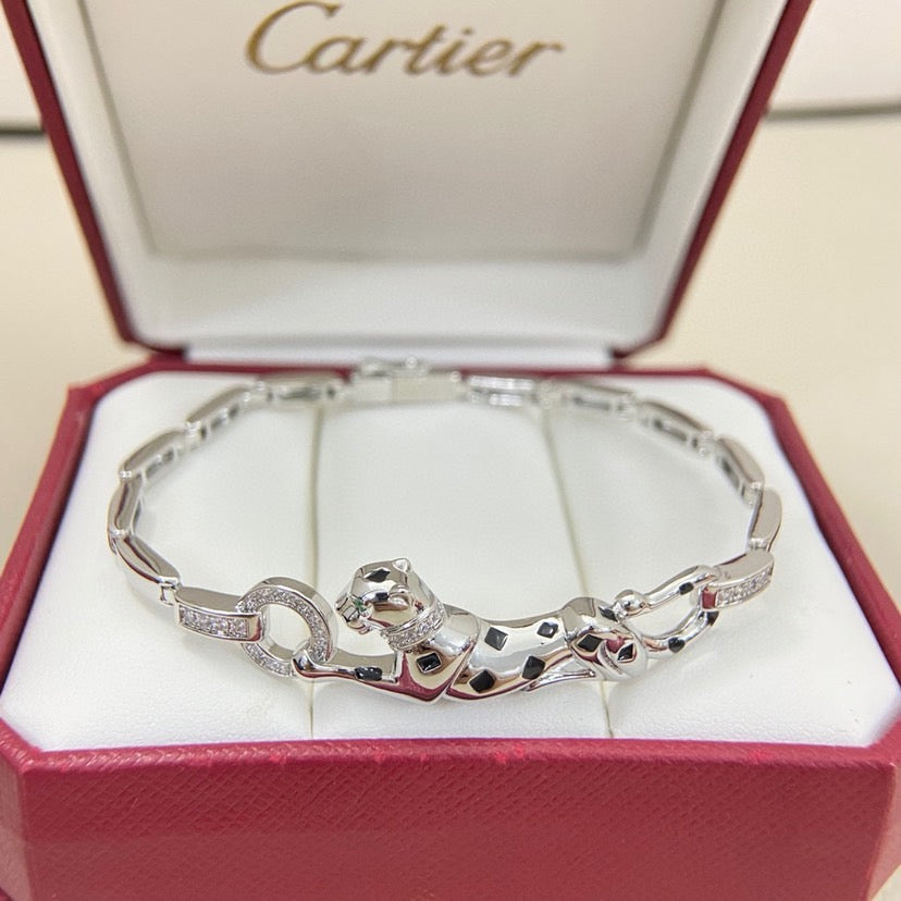 [⭐Lioran]PANTHERE HALF DIAMOND ON CHAIN BRACELET
