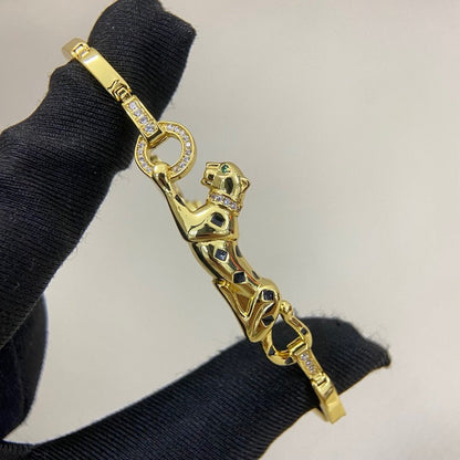 [⭐Lioran]PANTHERE HALF DIAMOND ON CHAIN BRACELET