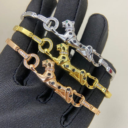 [⭐Lioran]PANTHERE HALF DIAMOND ON CHAIN BRACELET