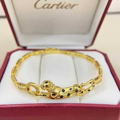 [⭐Lioran]PANTHERE HALF DIAMOND ON CHAIN BRACELET