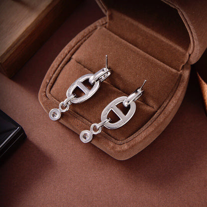 [⭐Lioran]HM CHAINE DIAMOND EARRINGS