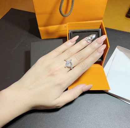 [⭐Lioran]ECHAPPEE RING SILVER DIAMOND
