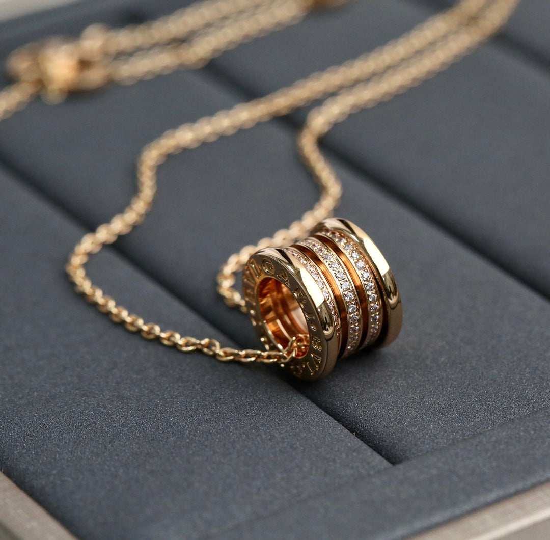 [⭐Lioran]ZERO 1 PINK GOLD DIAMOND NECKLACE