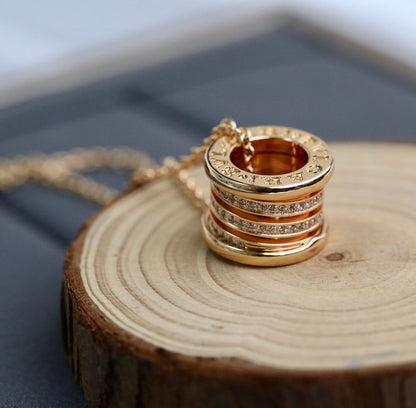 [⭐Lioran]ZERO 1 PINK GOLD DIAMOND NECKLACE