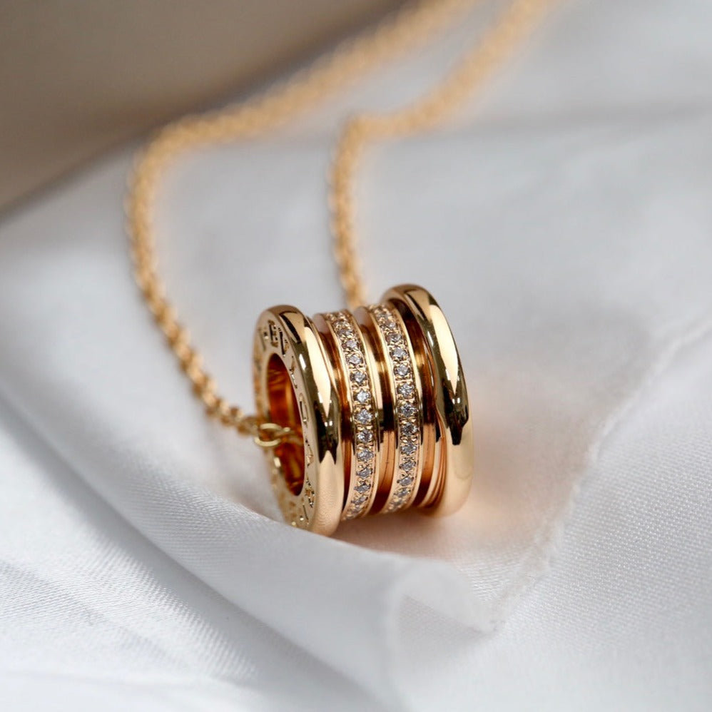 [⭐Lioran]ZERO 1 PINK GOLD DIAMOND NECKLACE