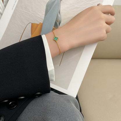 [⭐Lioran]CLOVER BRACELET MALACHITE 1 MOTIF
