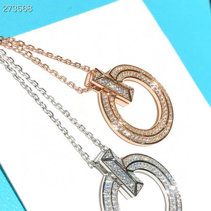 [Lioran]T1 CIRCLE DIAMOND PAVED MEDIUM NECKLACE