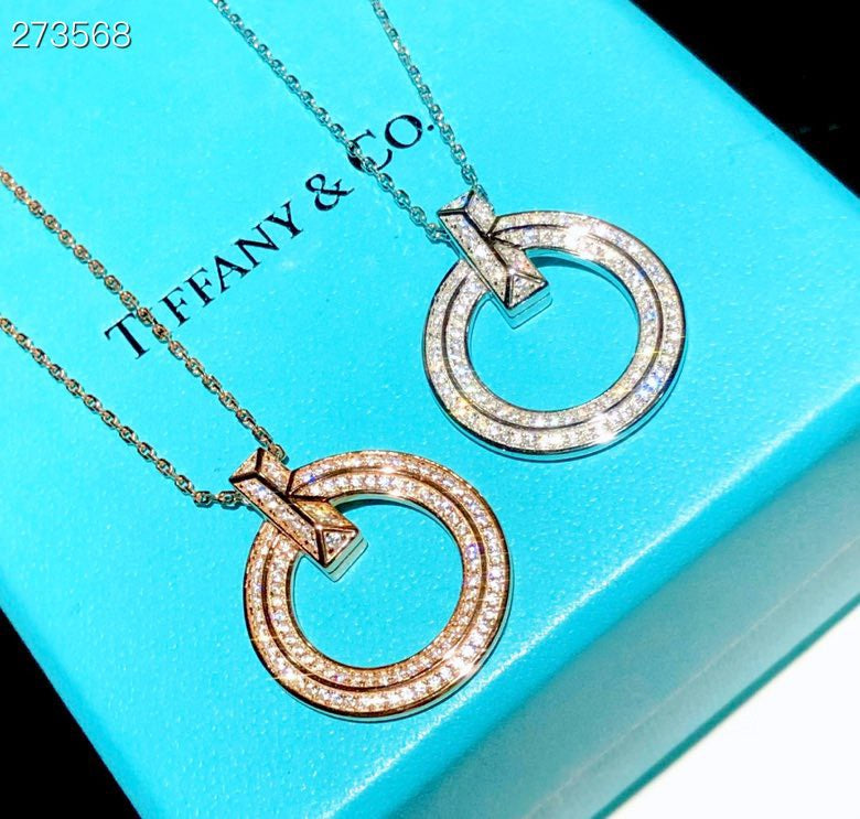 [Lioran]T1 CIRCLE DIAMOND PAVED MEDIUM NECKLACE