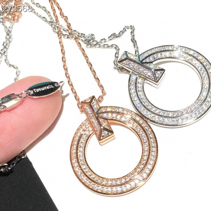 [Lioran]T1 CIRCLE DIAMOND PAVED MEDIUM NECKLACE